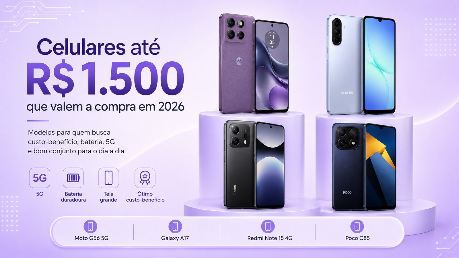 Celulares até R$ 1.500