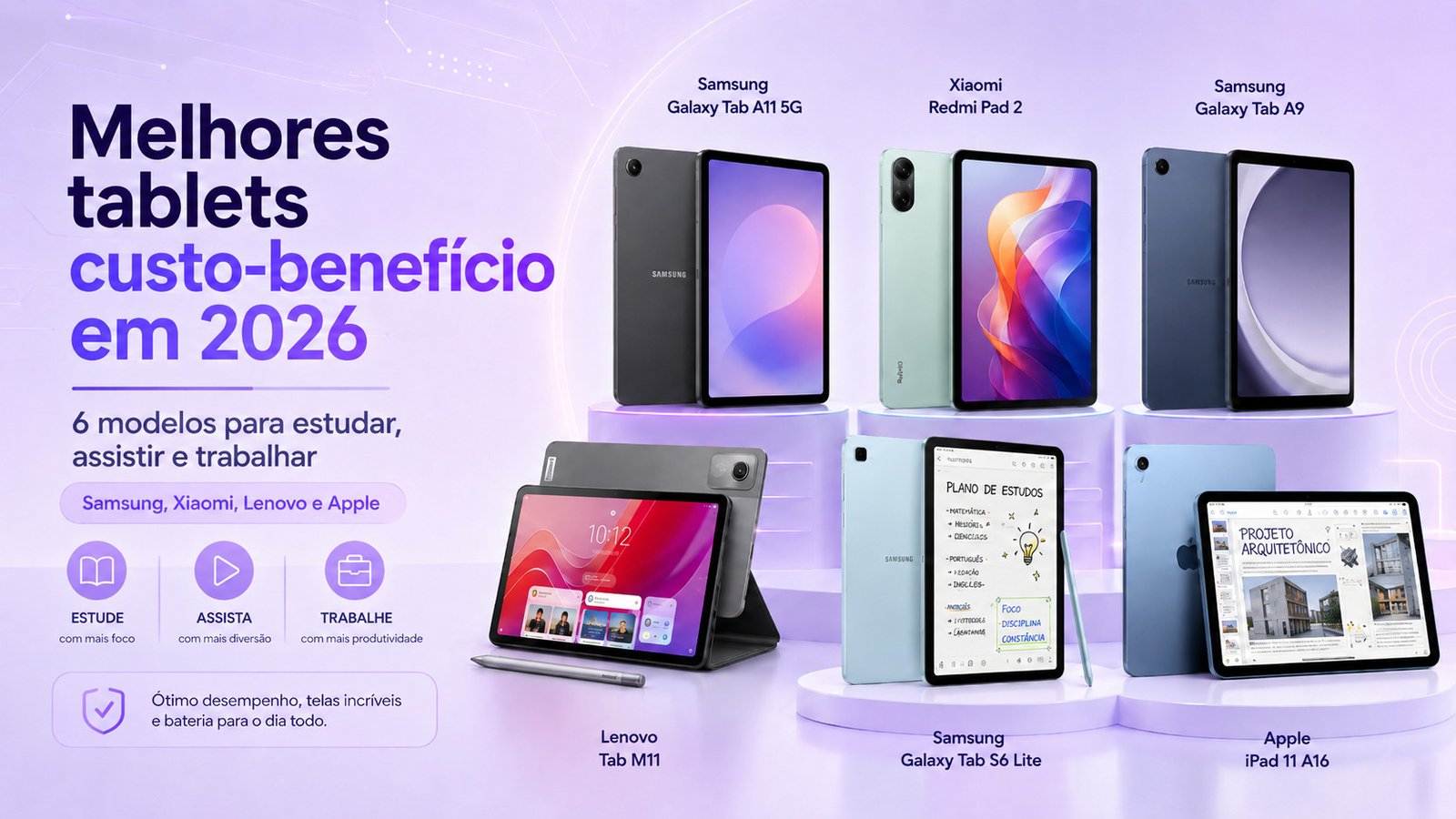 Melhores tablets custo-benefício em 2026