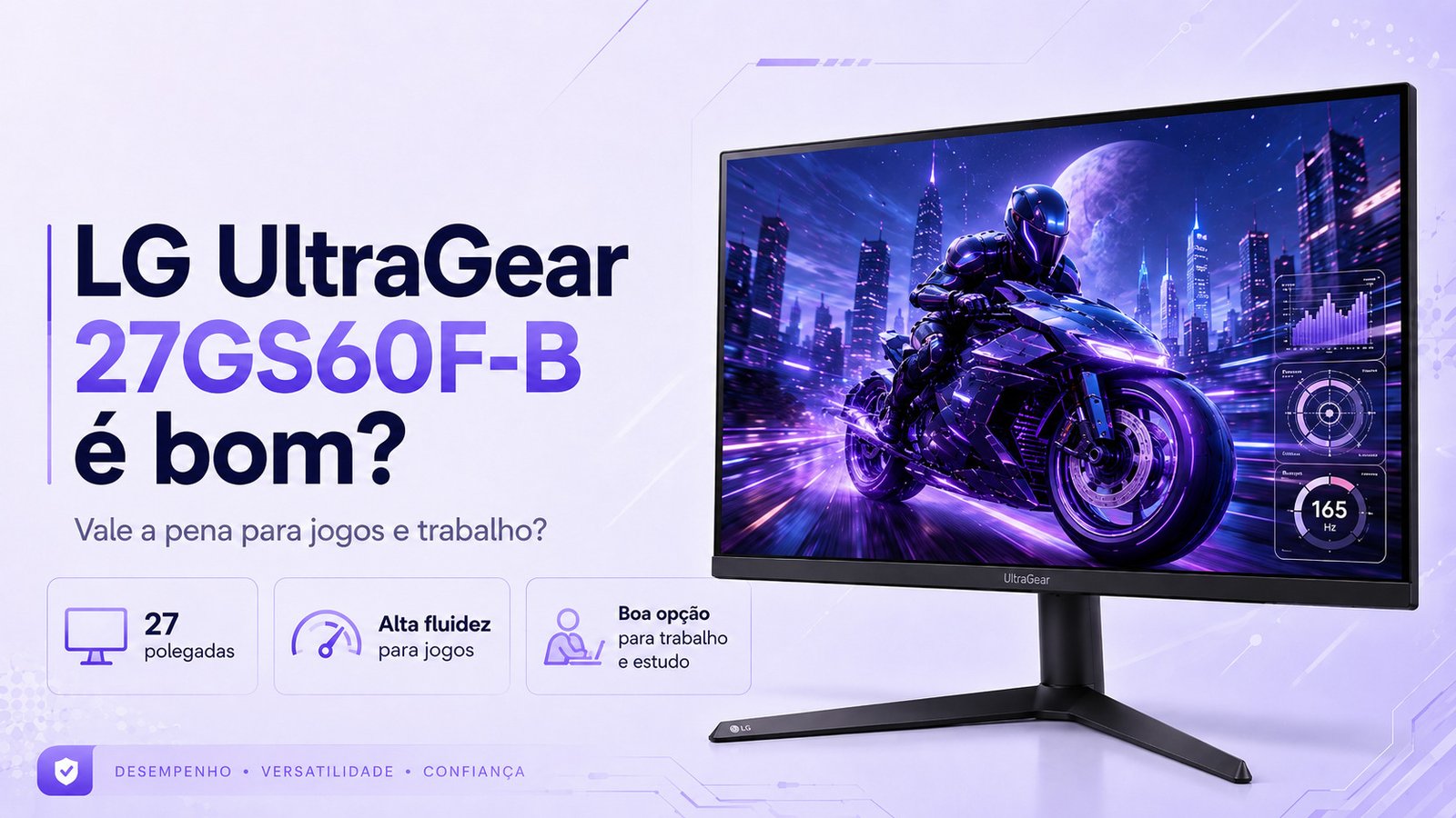 LG UltraGear 27GS60F-B é bom? Vale a pena para jogos e trabalho?