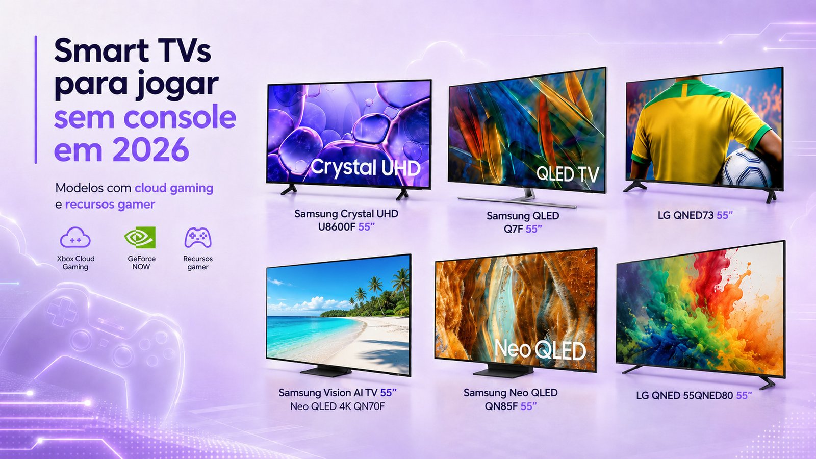 Smart TVs para jogar sem console em 2026