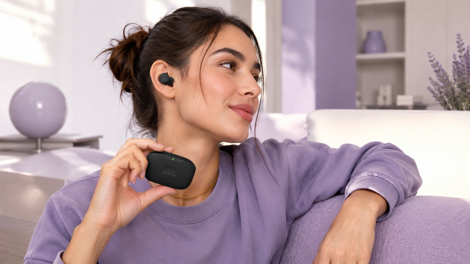 JBL Wave Buds 2 em destaque com estojo compacto