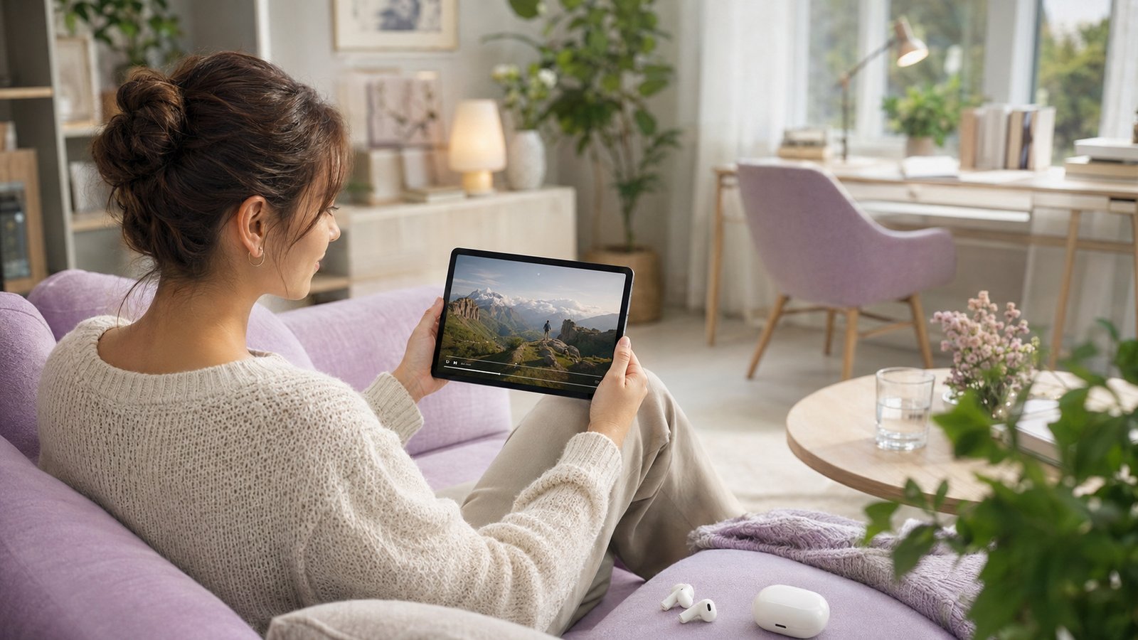 Xiaomi Redmi Pad 2 em uso para vídeos e estudo